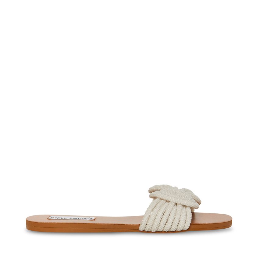 Sandalias Planas Steve Madden Adore Mujer Creme | ES SP0846